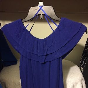 Blue off shoulders top size Small